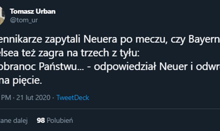 ODPOWIEDŹ Neuera na pytanie dziennikarza... :D